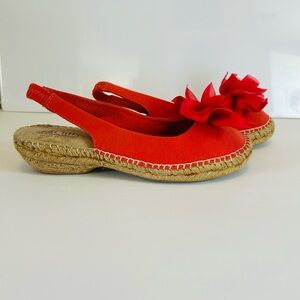 CLIFFS BY WHITE MOUNTAIN Linen Open Toe Slingback Slip On Sandal Shoe Women’s 7